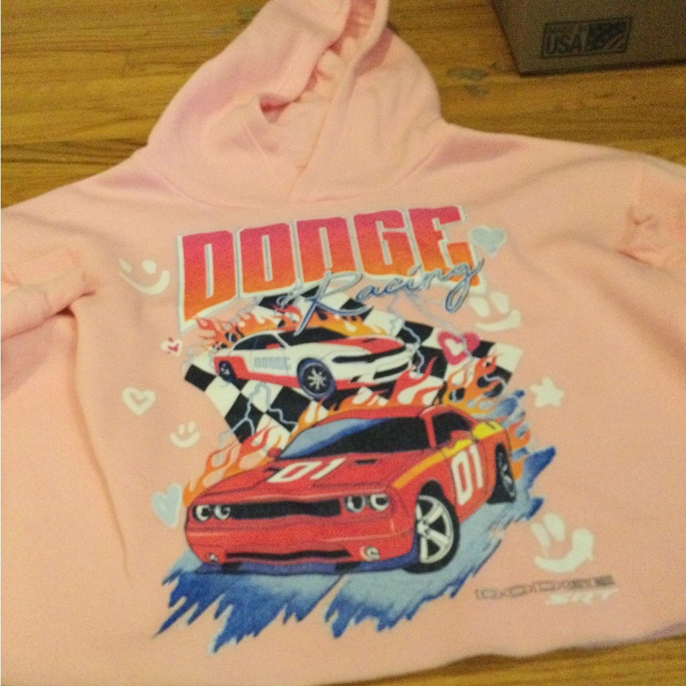 Cropped pink hoodie